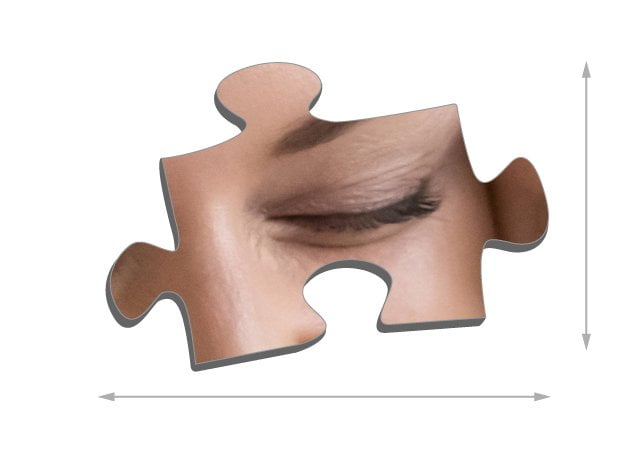 Tamanho das peças do puzzle