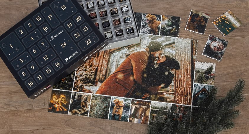 Calendário do Advento em forma de puzzle